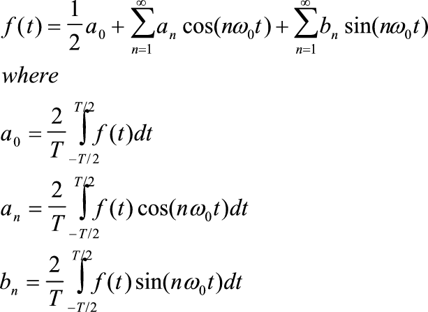 Trigonometric form of the Fourier Series