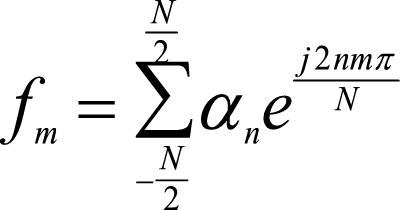 So we find this discrete function fm for  the Fourier series