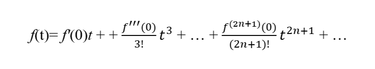 If a function is odd then it will only have odd powers of t in its Maclaurin series If a function is odd then it will only have odd powers of t in its Maclaurin series