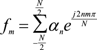 So we find this discrete function fm for  the Fourier series